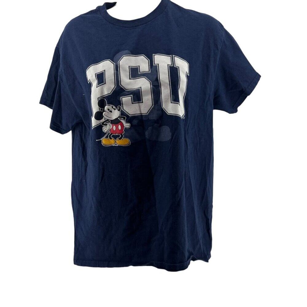 Vintage Walt Disney Mickey Mouse PSU Nittany Lions Blue Short Sleeve Mens Medium